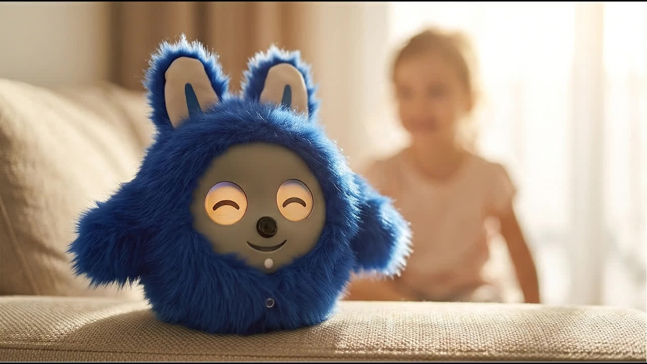 Flowen factory video introduction cover showing AI plush production